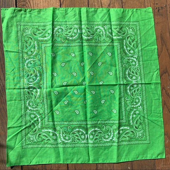 Neon green cotton poly Bandana - Picture 1 of 2